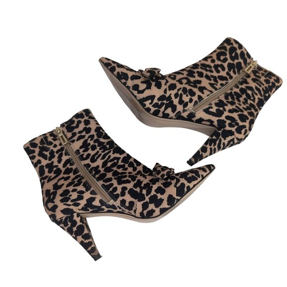 Isaac Mizrahi Ankle Boots Womens 8 Leopard Print Mob Wife Glam Rock Edgy Chic - Picture 4 of 9